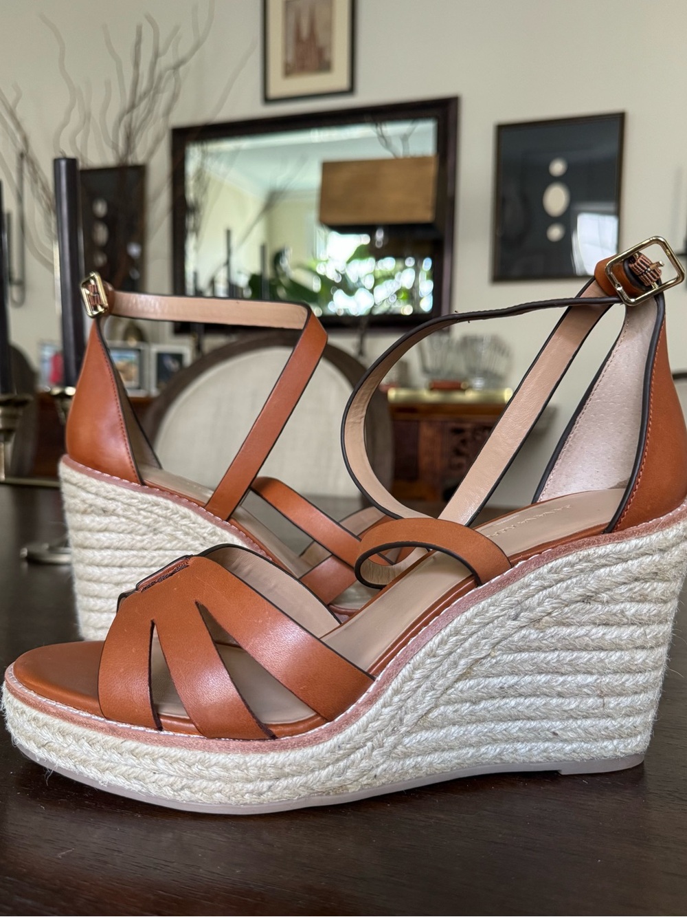 Banana Republic - Bridge Leather Espadrille Wedge Sandals (Brown)